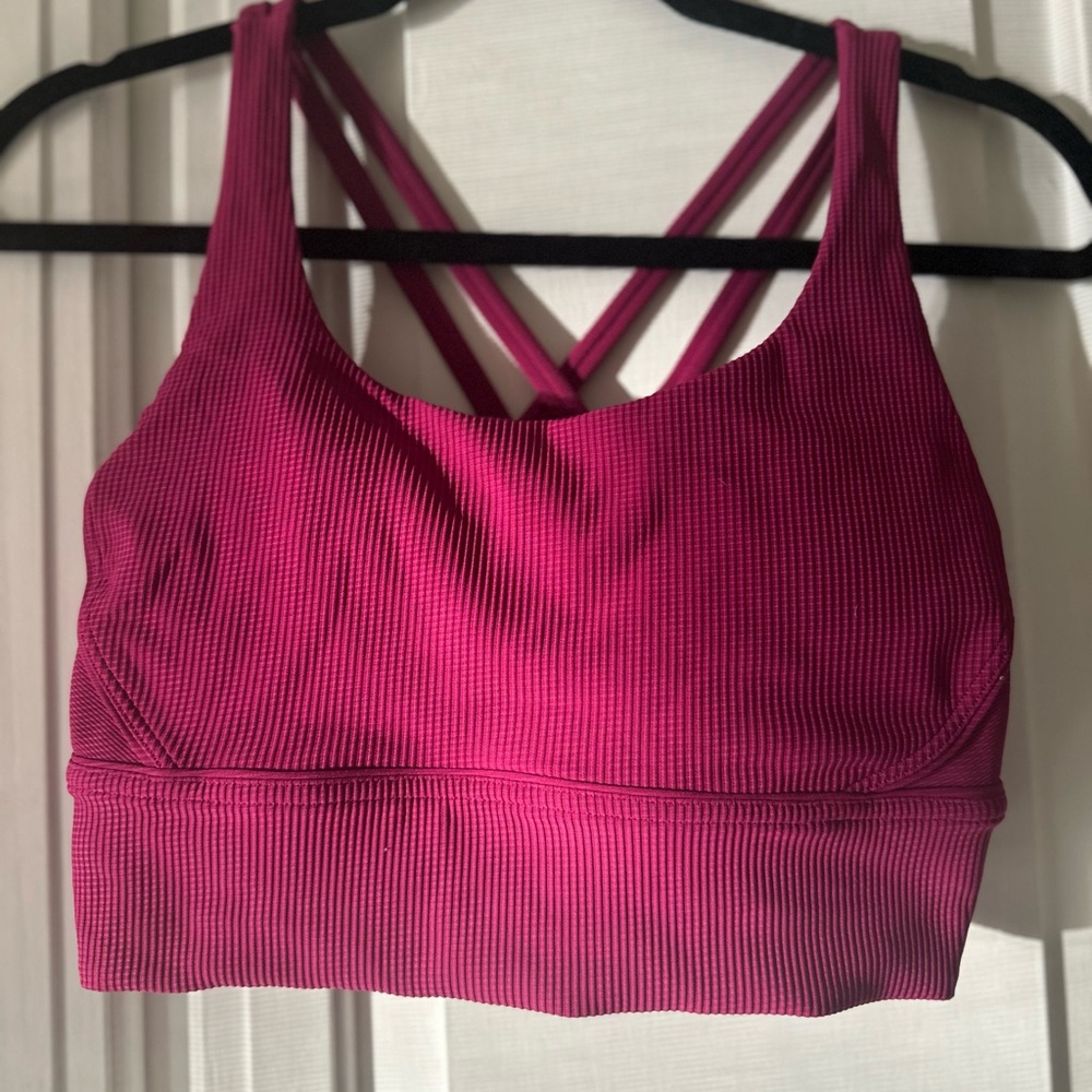 LULULEMON Women's Pink Ribbed Sports Bra